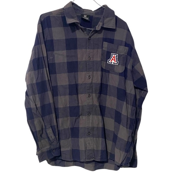 Arizona Wildcats Colosseum Athletic Long Sleeve Flannel Button Up Shirt Men's L - Picture 1 of 5